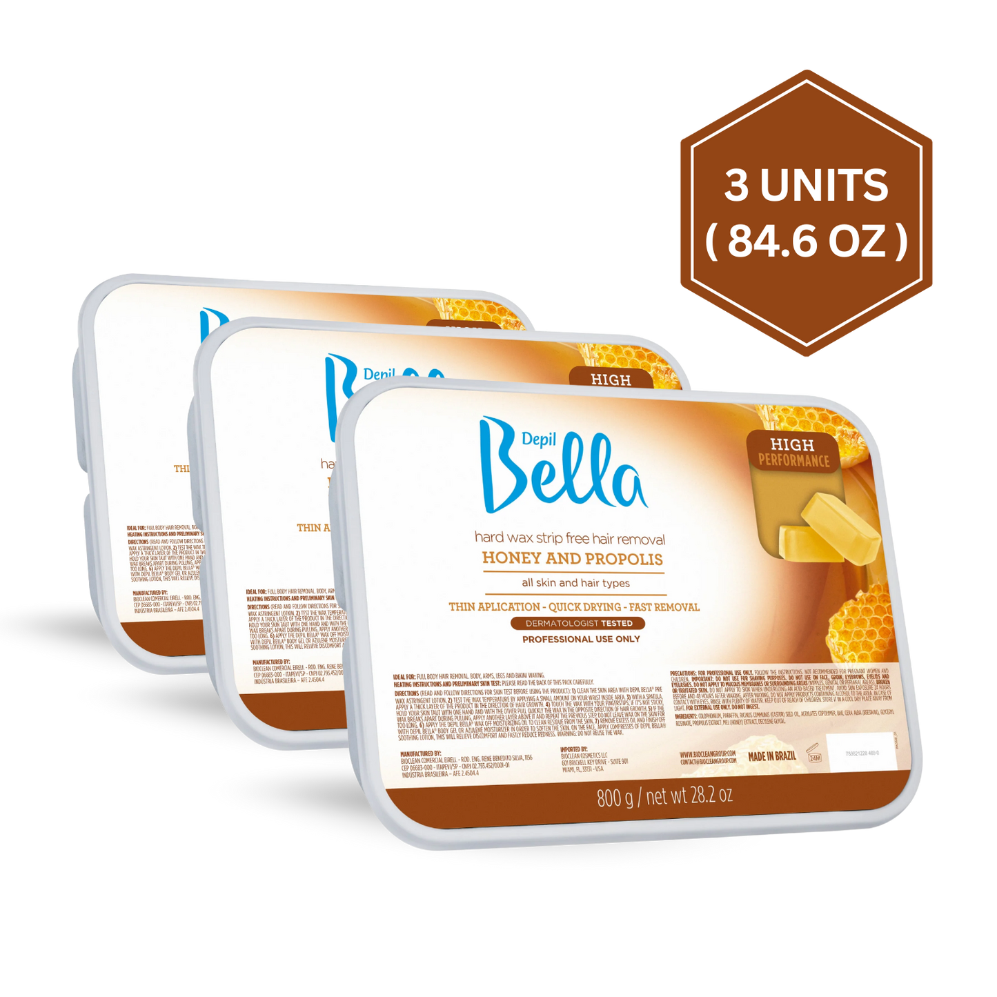 Honey Hard Wax Depil Bella – Gentle Hair Removal Wax for Estheticians & At-Home Waxing