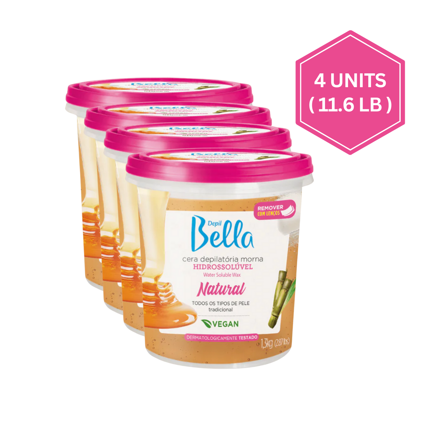 Depil Bella Sugar Wax – 100% Natural Sugaring Wax for Hair Removal & Brazilian Waxing