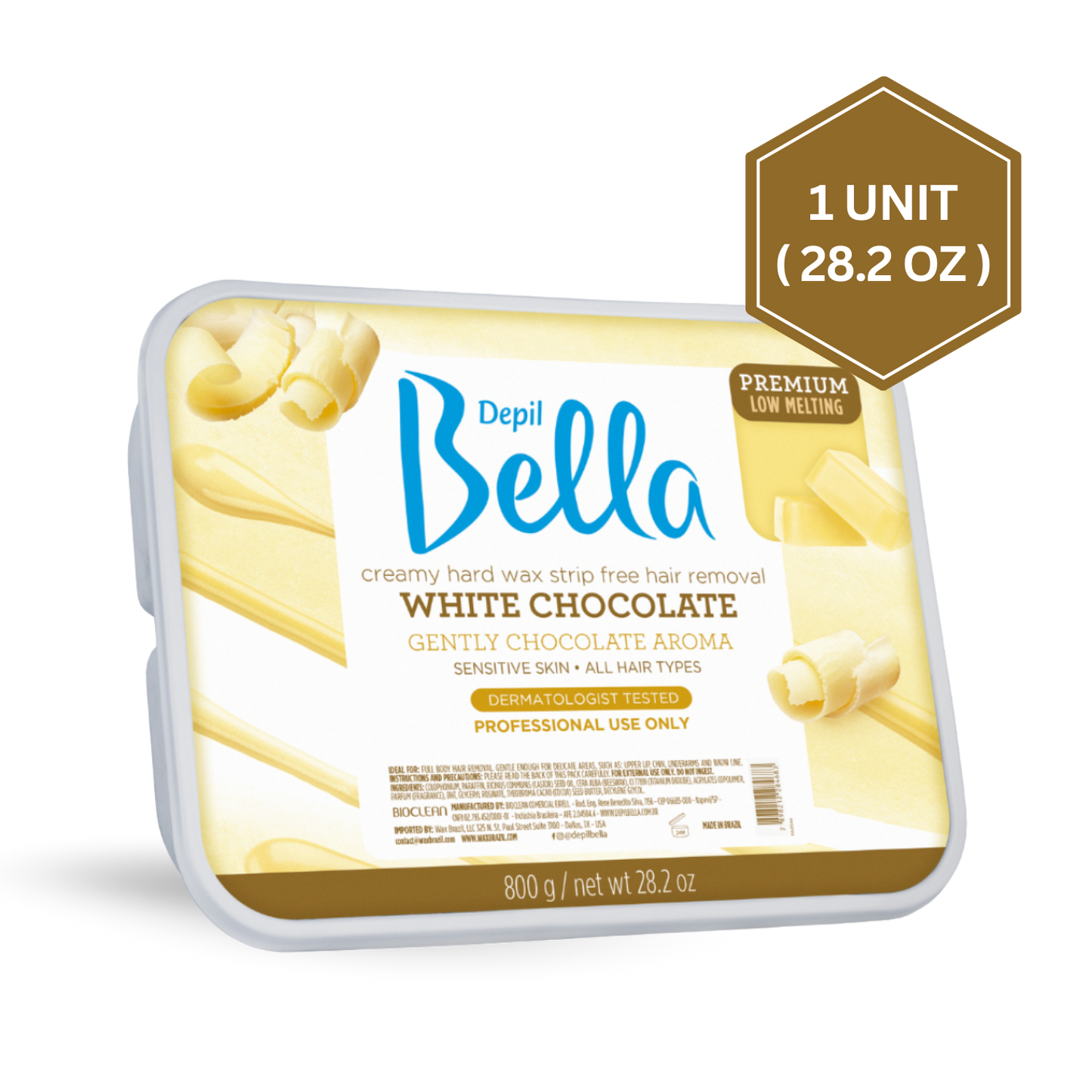 White Chocolate Hard Wax Depil Bella – Salon-Quality Stripless Wax for Smooth Skin