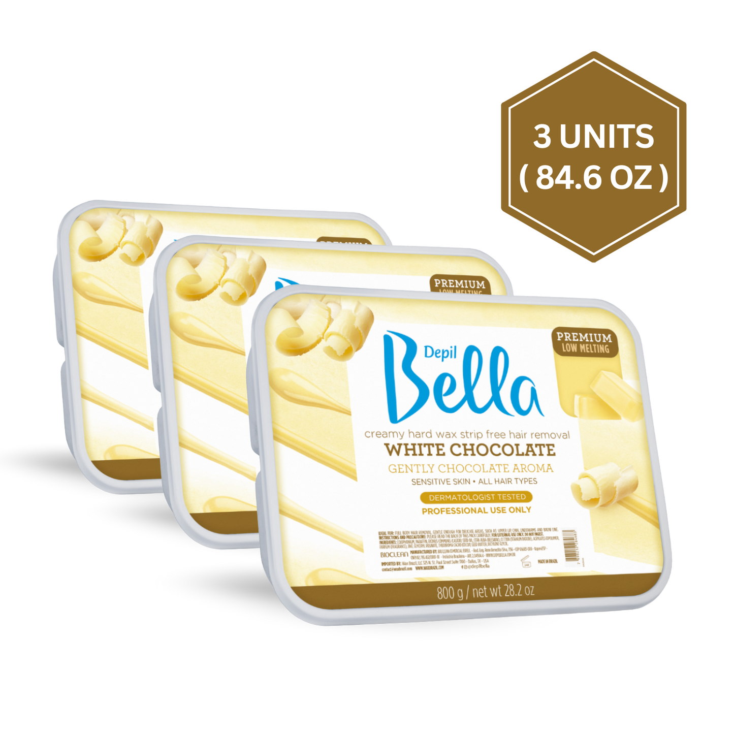 White Chocolate Hard Wax Depil Bella – Salon-Quality Stripless Wax for Smooth Skin
