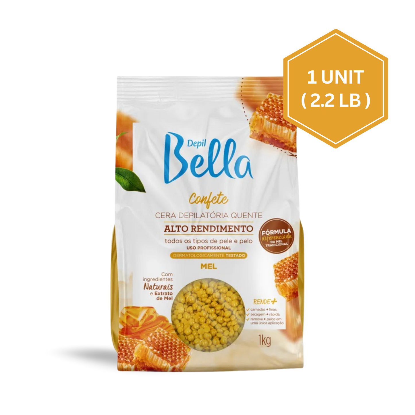 Depil Bella Honey Hard Wax Beads – Professional Strip-Free Wax for Beauty Salons & Home Use