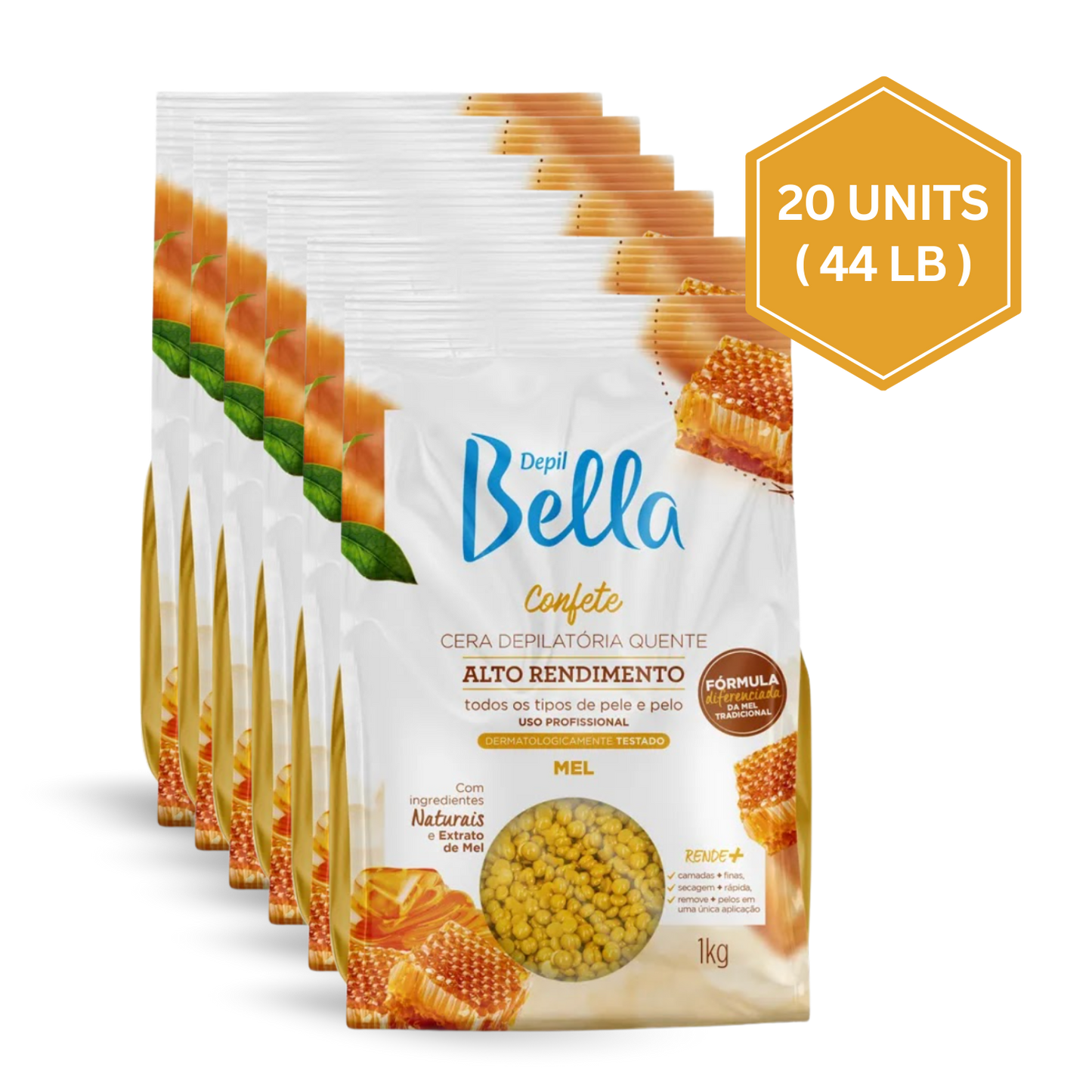 Depil Bella Honey Hard Wax Beads – Professional Strip-Free Wax for Beauty Salons & Home Use
