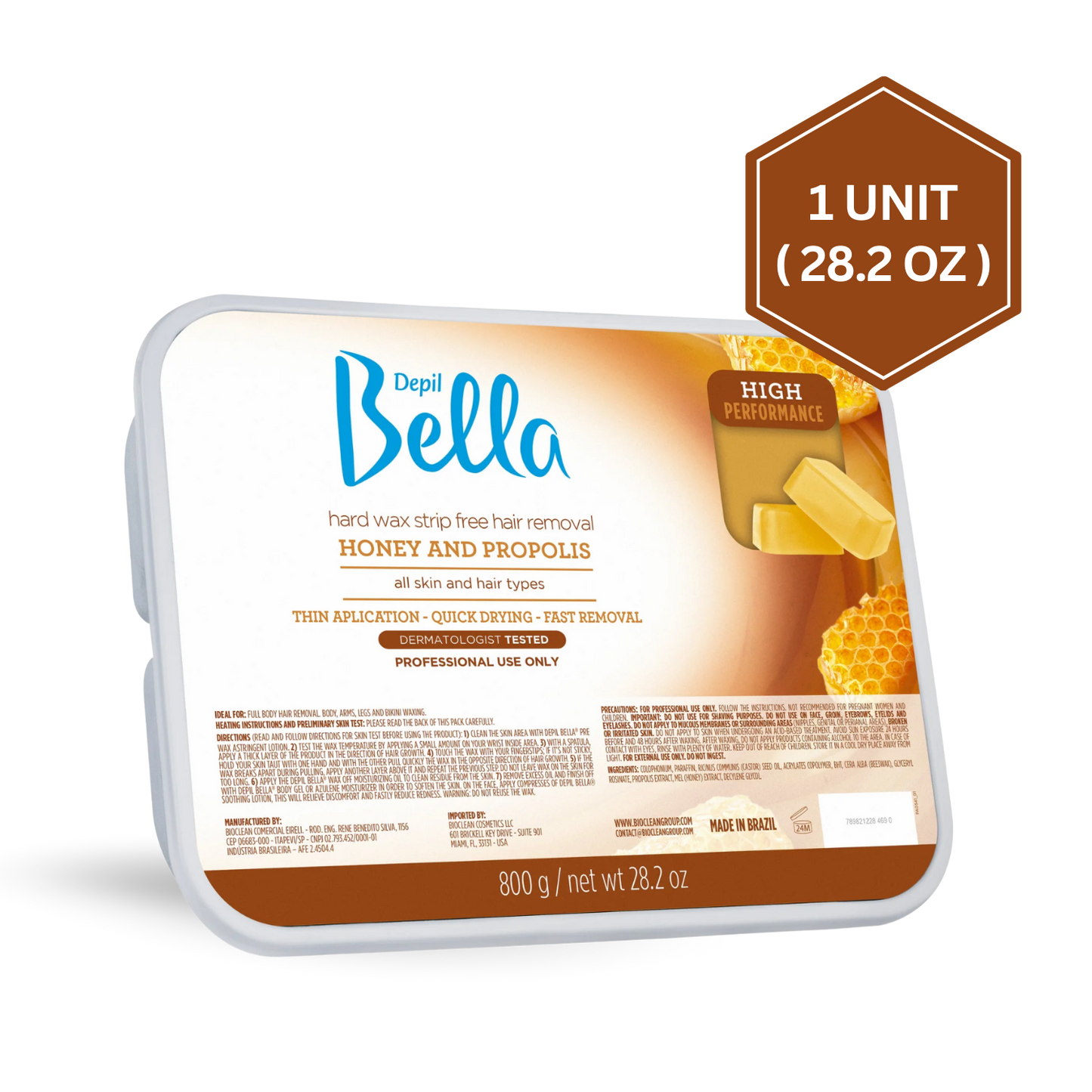 Honey Hard Wax Depil Bella – Gentle Hair Removal Wax for Estheticians & At-Home Waxing