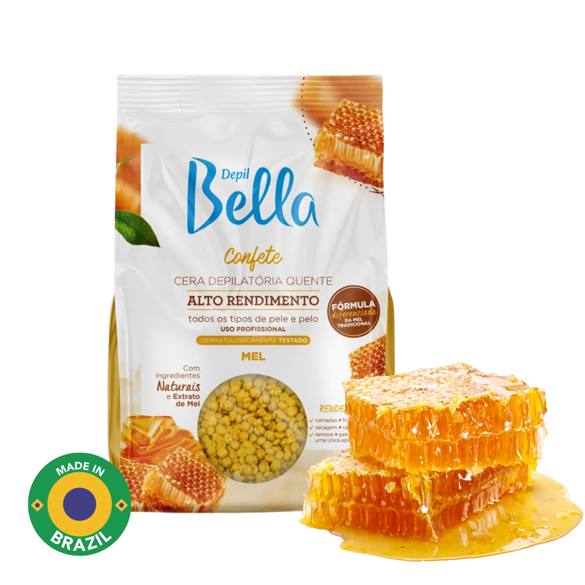 Depil Bella Honey Hard Wax Beads – Professional Strip-Free Wax for Beauty Salons & Home Use