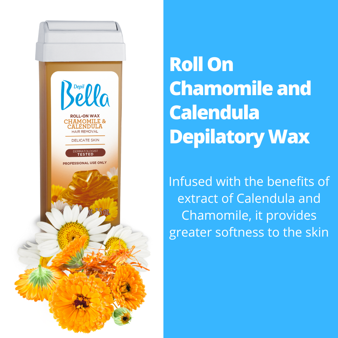 Depil Bella Chamomile and Calendula Roll-On Depilatory Wax, 3.52oz (24 Units offer)