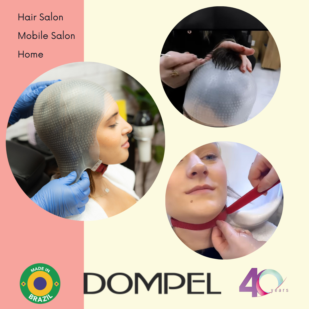 DOMPEL Sparta 2.4K Silicone Highlight Hair Cap Color White | 2,400 Strategically Positioned Holes | with metal needle (2 PCS)-HAIR STYLIST-DOMPEL