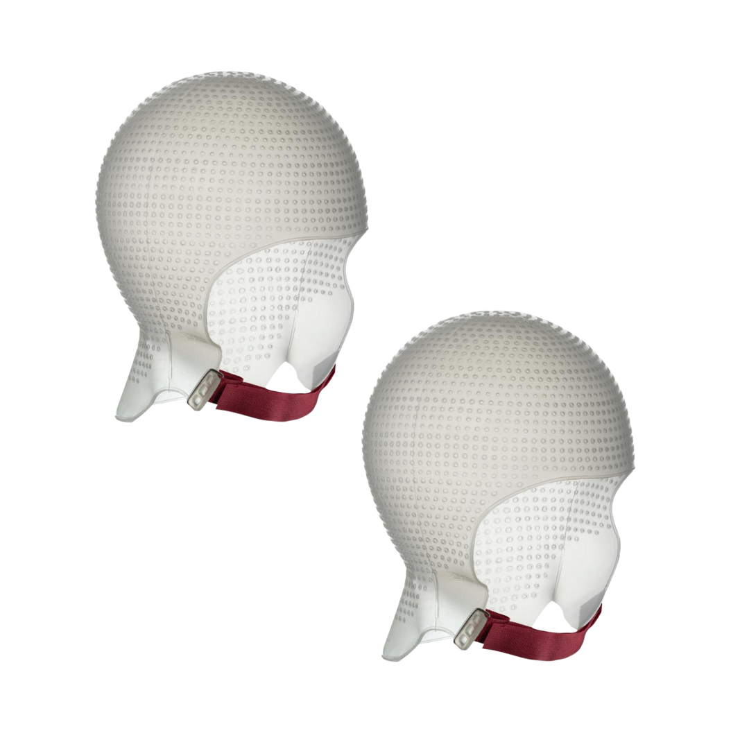 DOMPEL Sparta 2.4K Silicone Highlight Hair Cap Color White | 2,400 Strategically Positioned Holes | with metal needle (2 PCS)-HAIR STYLIST-DOMPEL