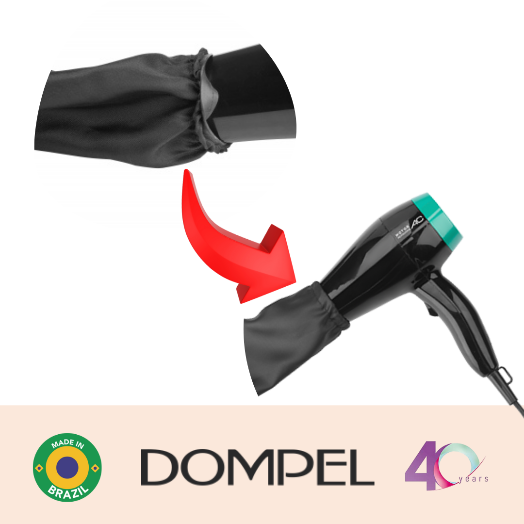 Dompel Black Satin Diffuser Cap | Enhance Hair Drying, Reduce Frizz, Protect Hair Elastic Band and Rubber Element for a Secure Fit (SIZE M)