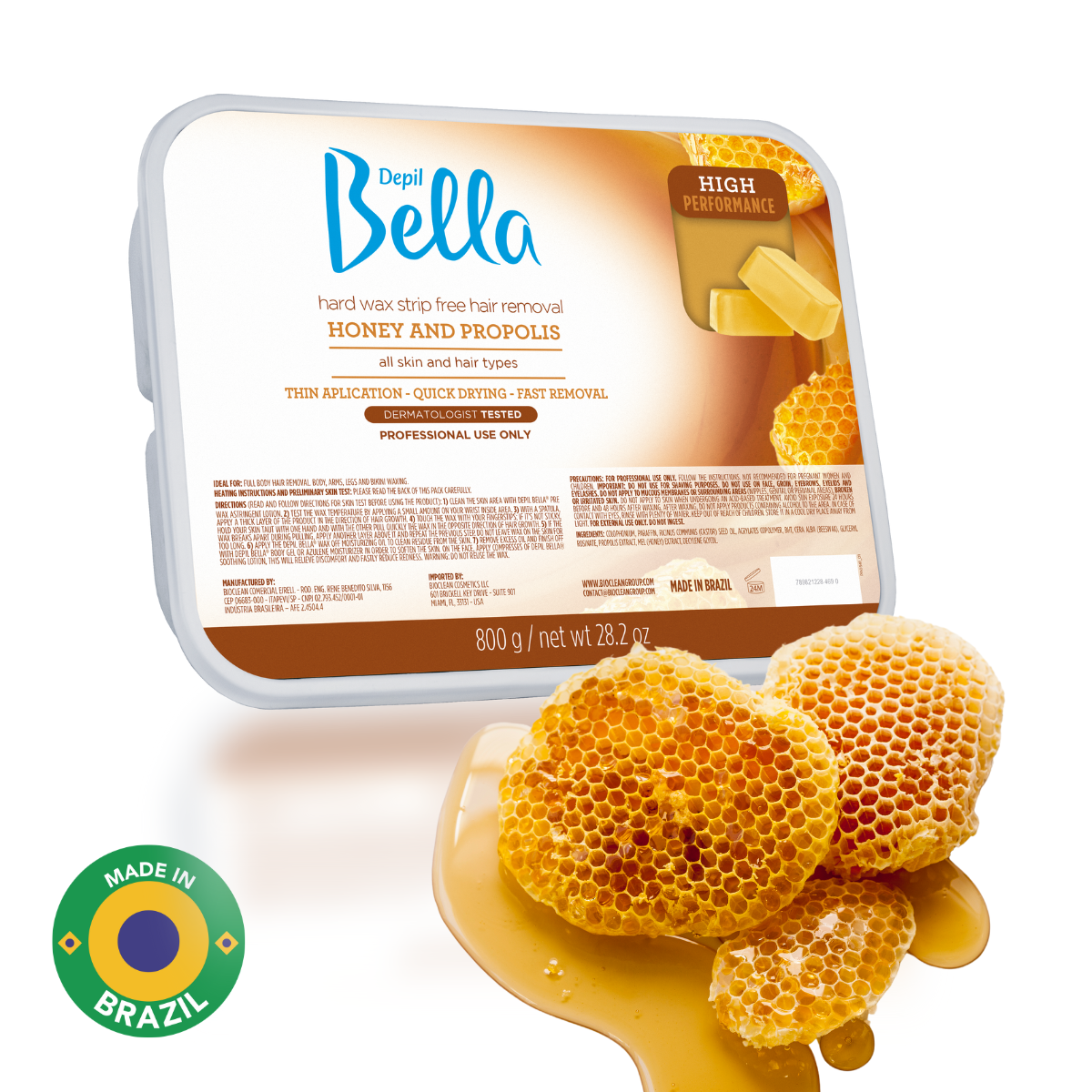Honey Hard Wax Depil Bella – Gentle Hair Removal Wax for Estheticians & At-Home Waxing