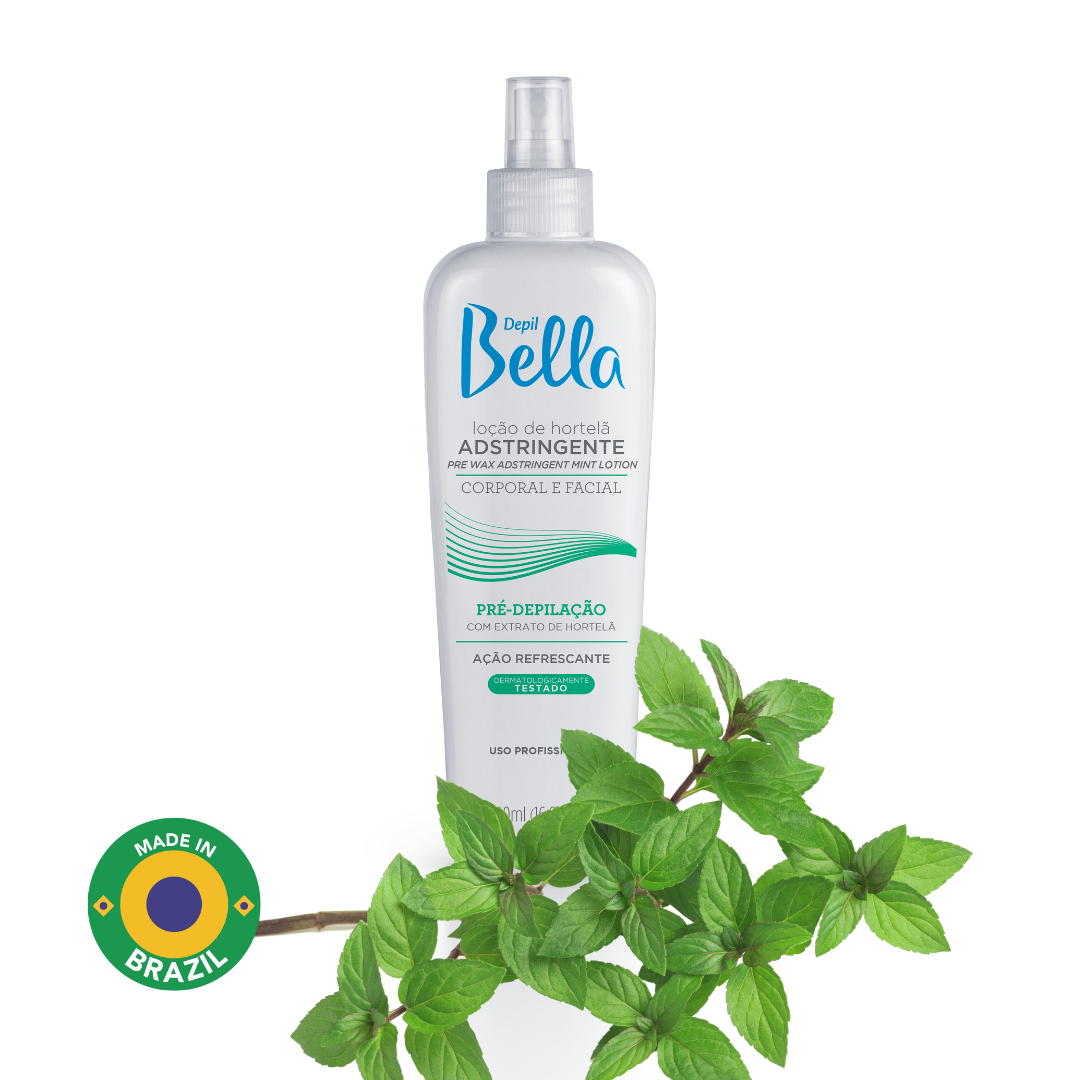 Depil Bella Pre-Waxing Astringent Lotion, Mint Extract, 500ml - Prepares Skin for Smooth Waxing (3 Units Offer)-LOTIONS-DEPILBELLA
