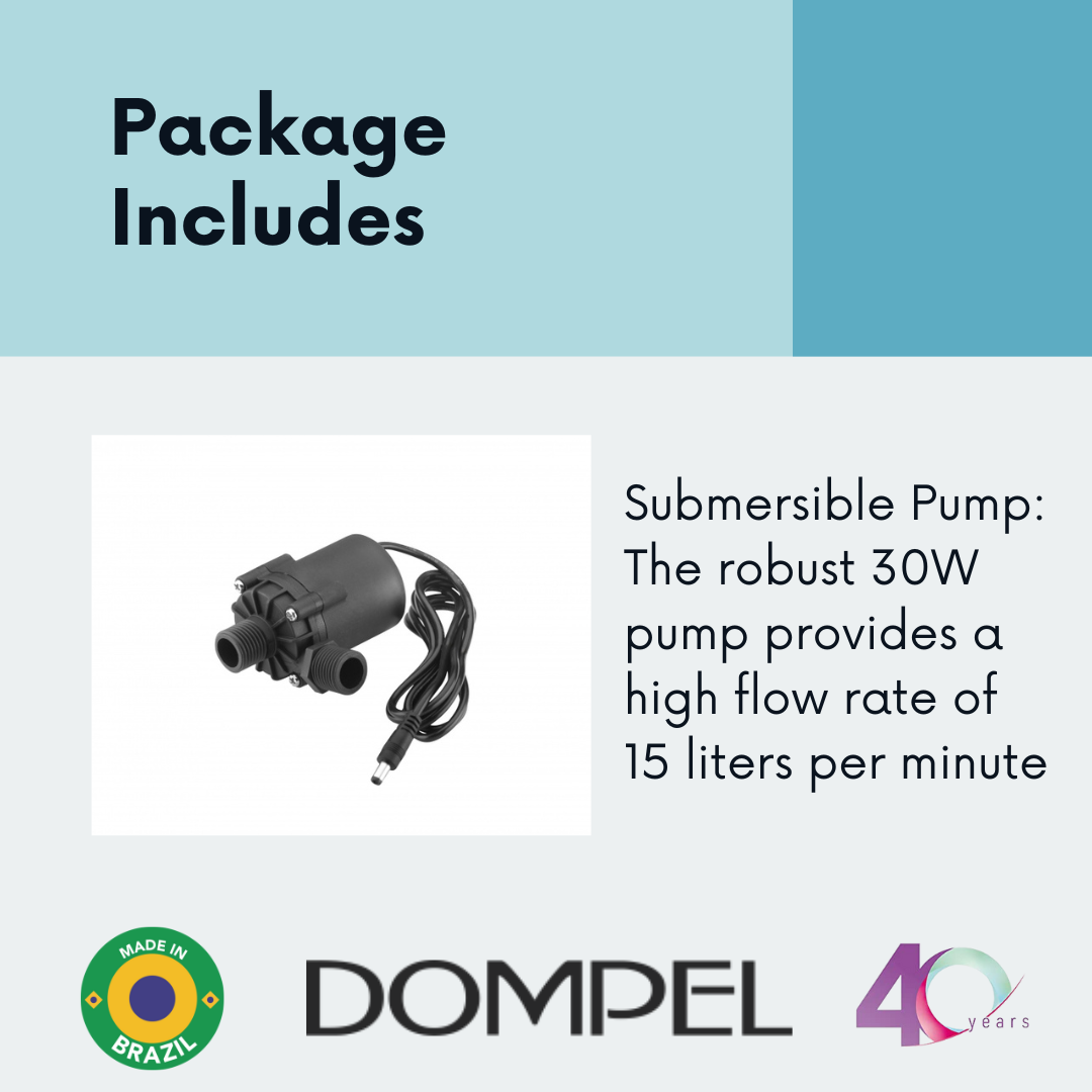 Dompel Portable Shower with Submersible Pump – Ideal for Professional Use, Camping, Pet Bathing, and More – Compact, Electric Pump with Pedal Activation, 30W, 15L/min Flow Rate-HAIR STYLIST-DOMPEL