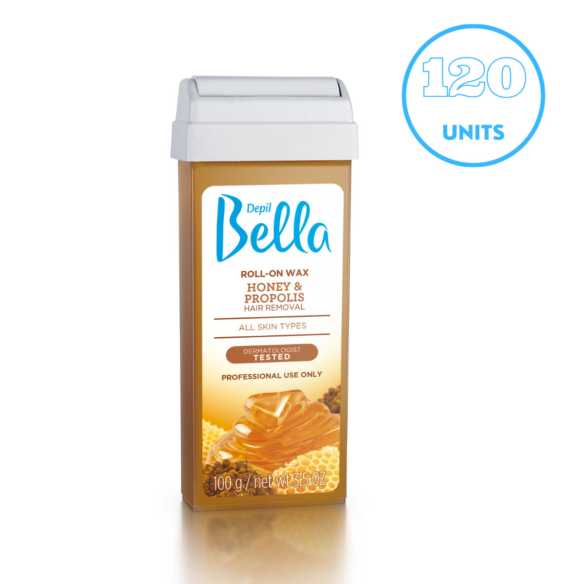 Depil Bella Honey with Propolis Roll-On Depilatory Wax, 3.52oz, (120 Units Offer) - Buy professional cosmetics dedicated to hair removal