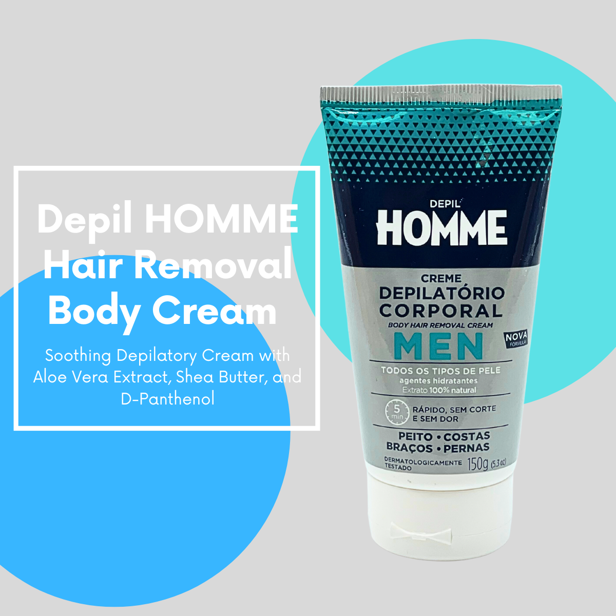 Depil HOMME Hair Removal Body Cream, Soothing Depilatory Cream 150g - Buy professional cosmetics dedicated to hair removal