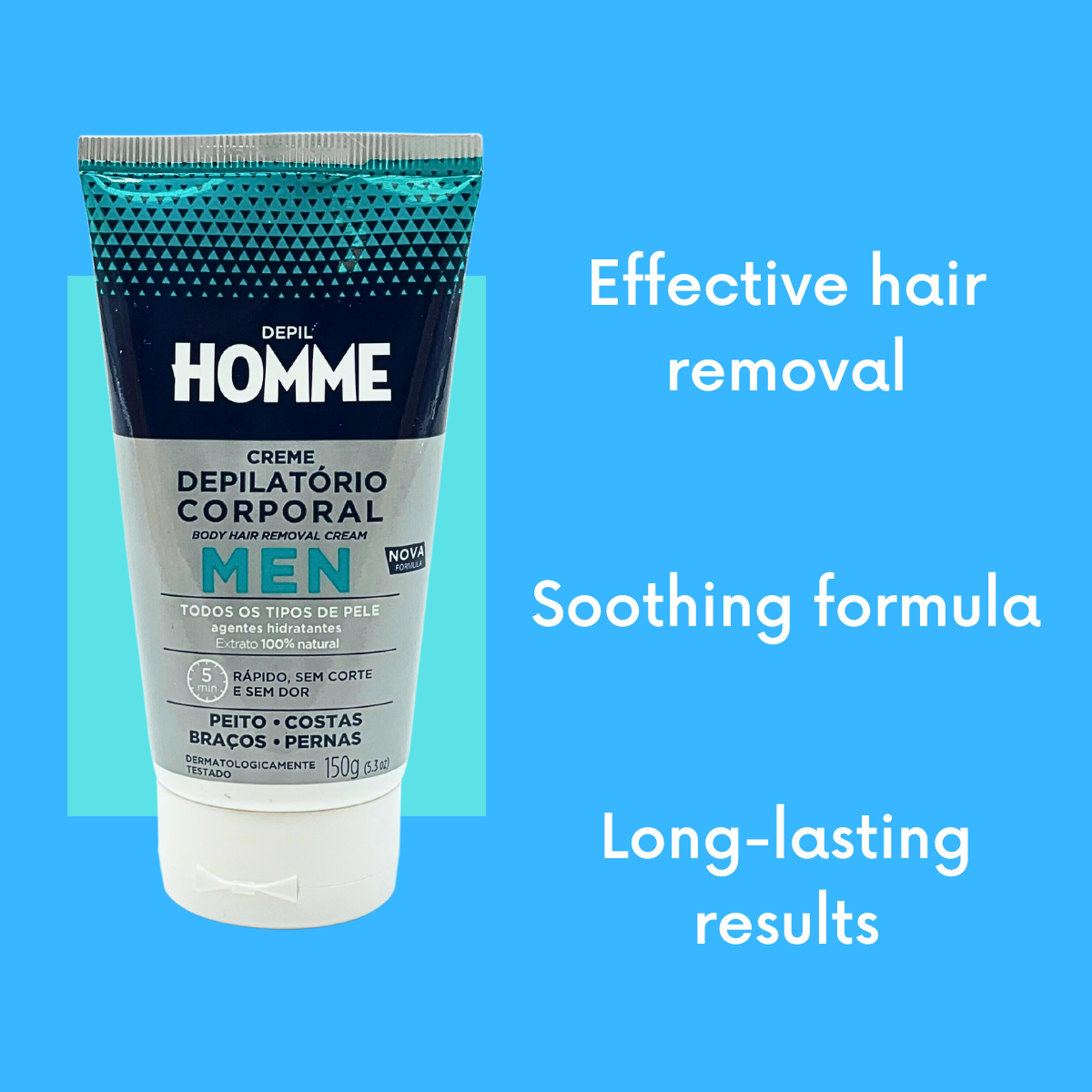 Depil HOMME Hair Removal Body Cream, Soothing Depilatory Cream 150g