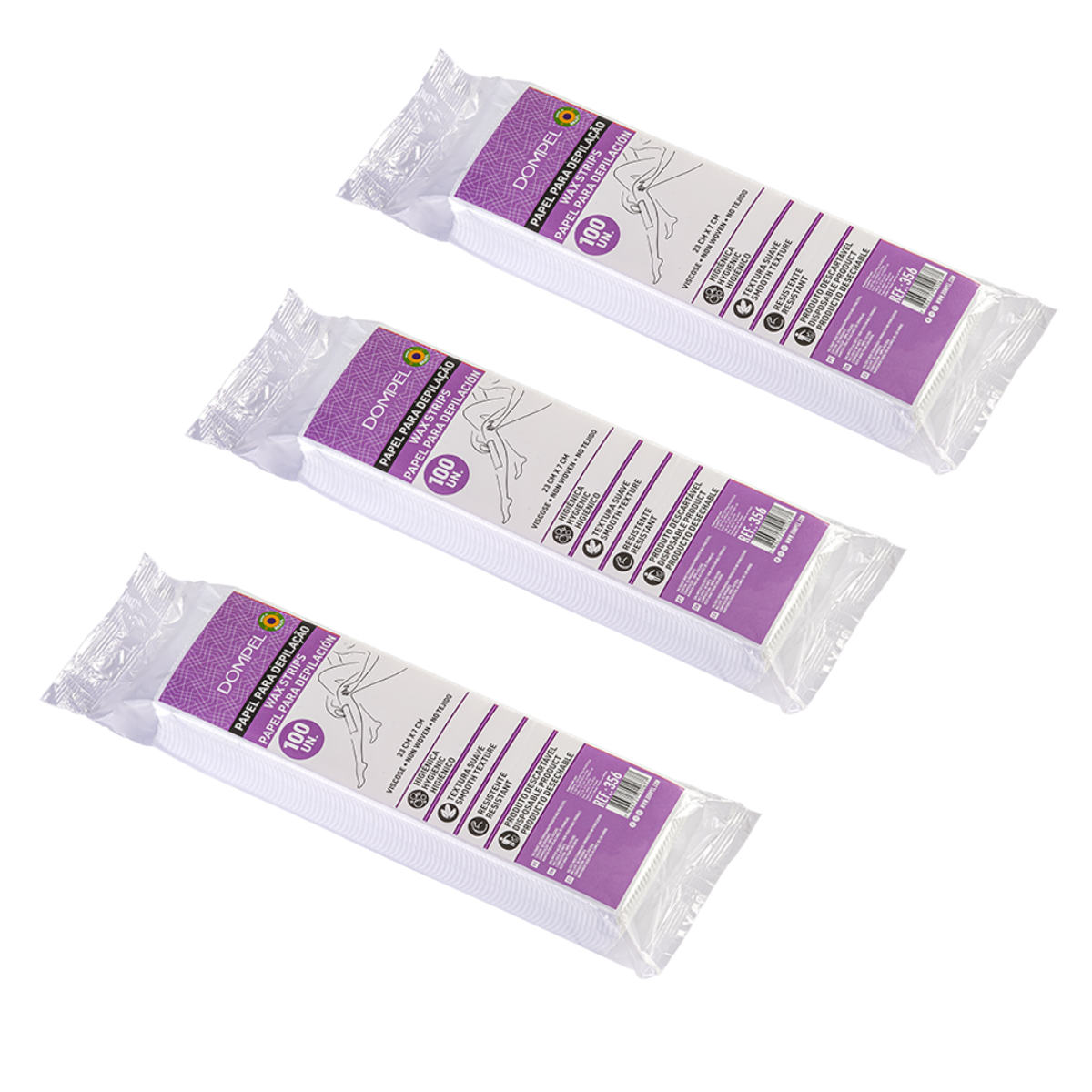 Dompel Non Woven Strip, Wax Strips, Hair removal waxing Strips, 7 cms x 23 cms, Model 356 (300 Strips)-non woven strip-Depilcompany