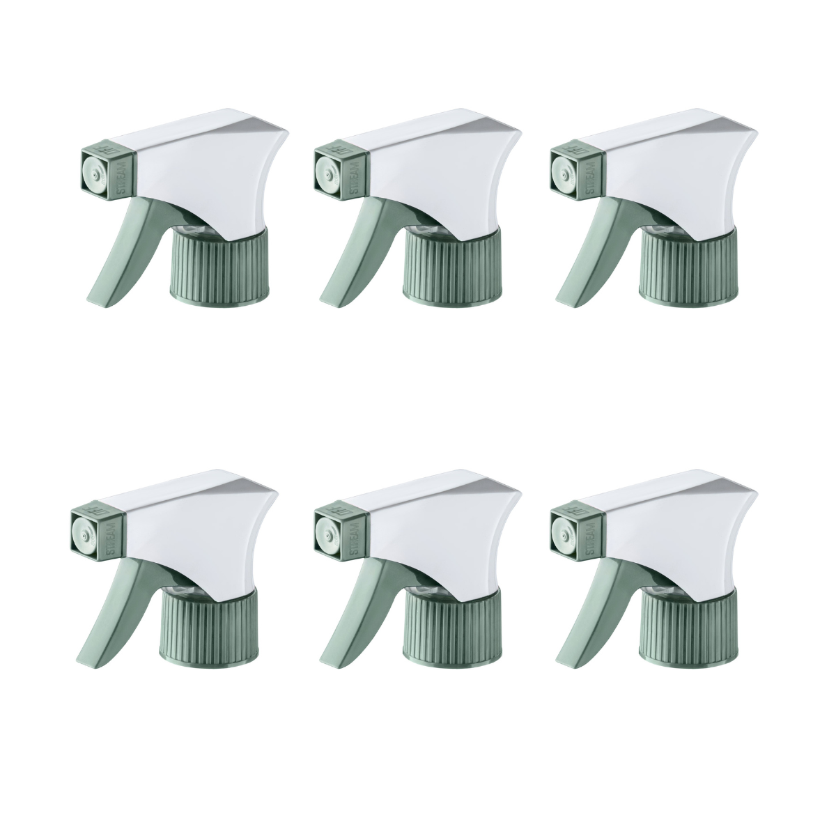 Dompel Trigger Sprayers valves, color green, thread 28/410, made with stainless steel springs and glass balls, with spray and stream Model 101D-Depilcompany
