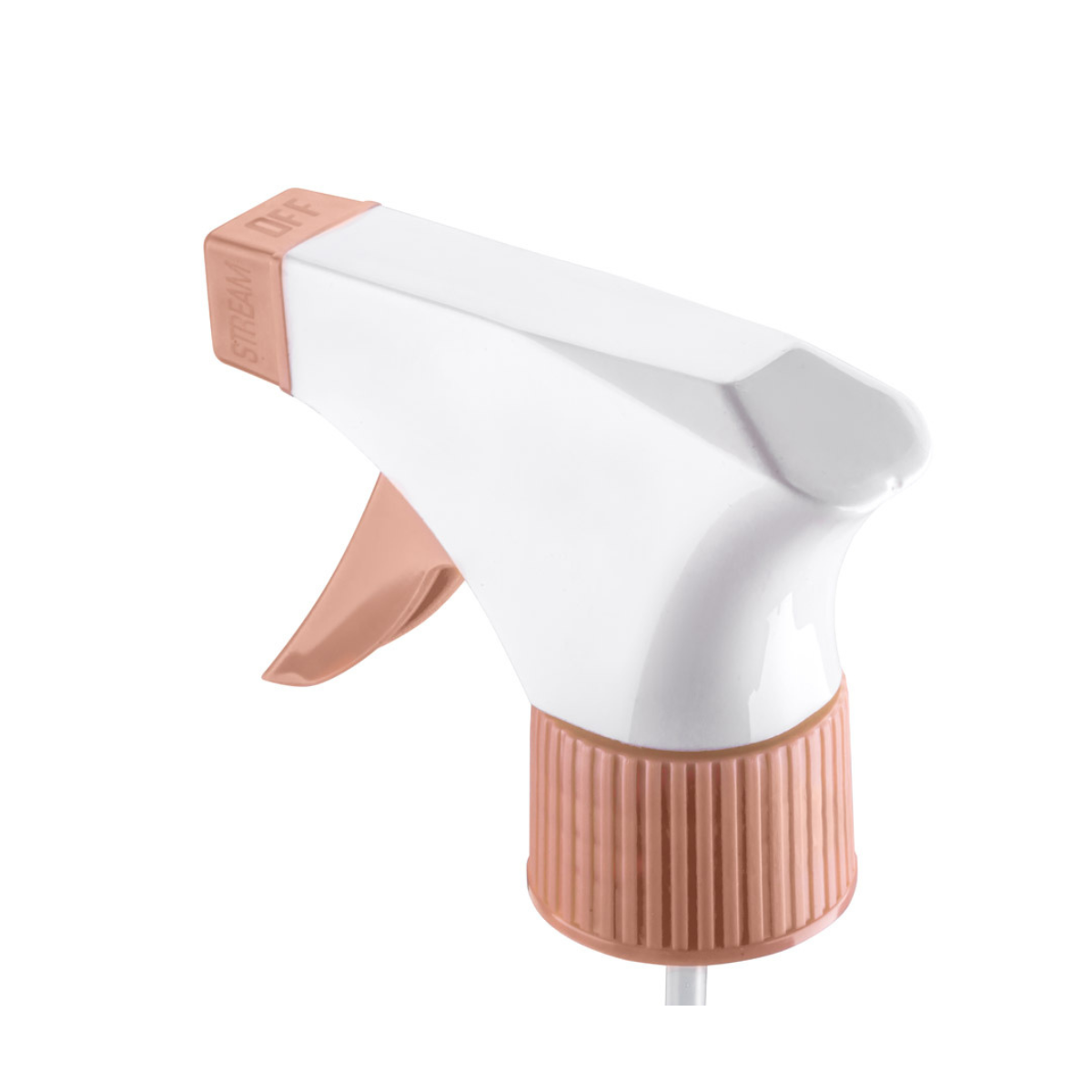 Dompel Trigger Sprayers valves, color salmon, thread 28/410, made with stainless steel springs and glass balls, with spray and stream Model 101D-Depilcompany