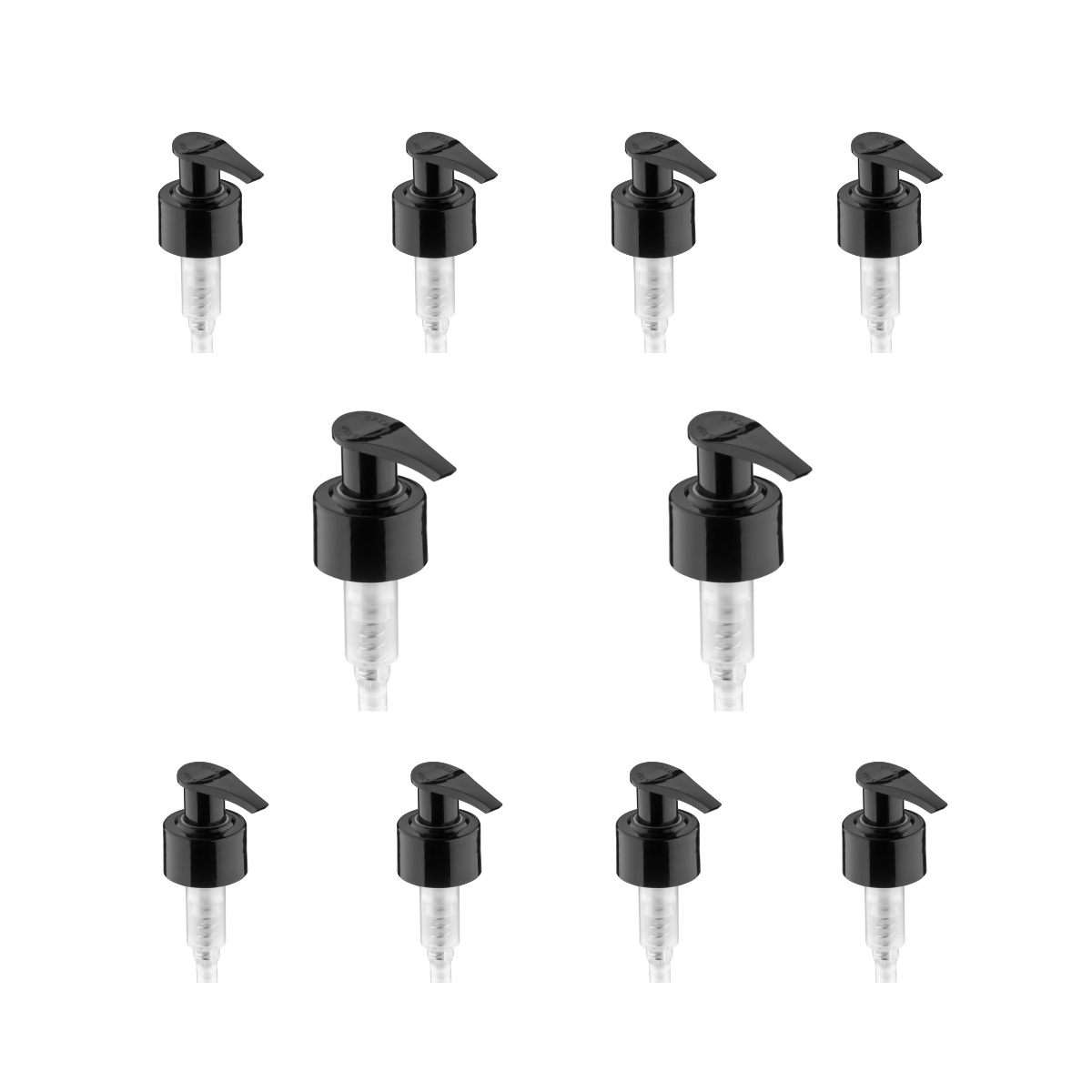 Dompel Pump valves, color black, thread 28/410, made with stainless steel springs and glass balls, Model 303-A1. (Pump heads only, bottles not included) - depilcompany