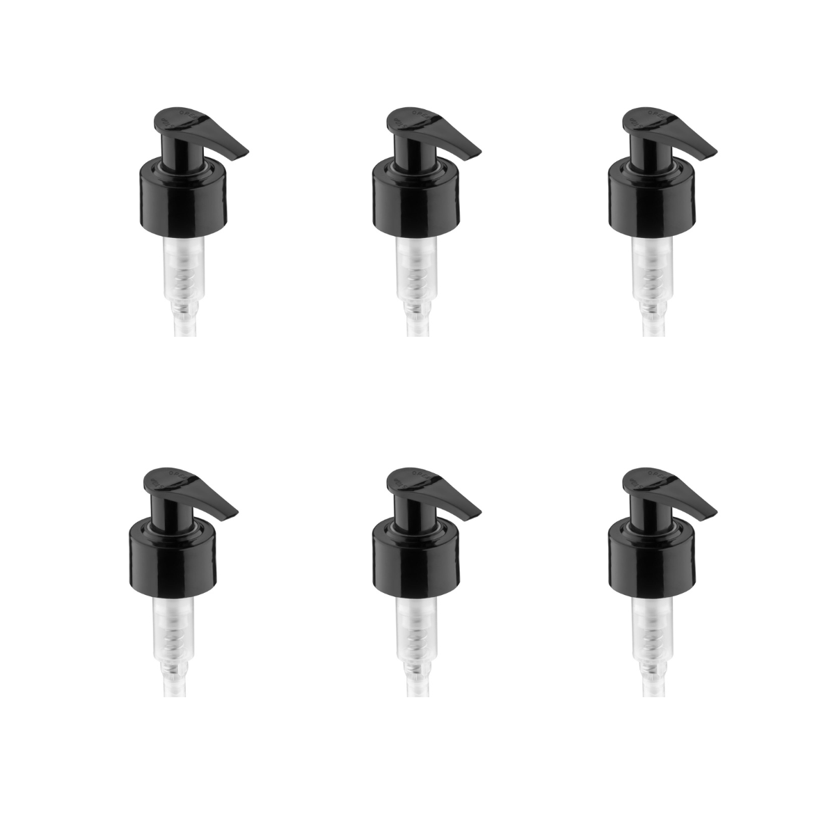 Dompel Pump valves, color black, thread 28/410, made with stainless steel springs and glass balls, Model 303-A1. (Pump heads only, bottles not included) - depilcompany