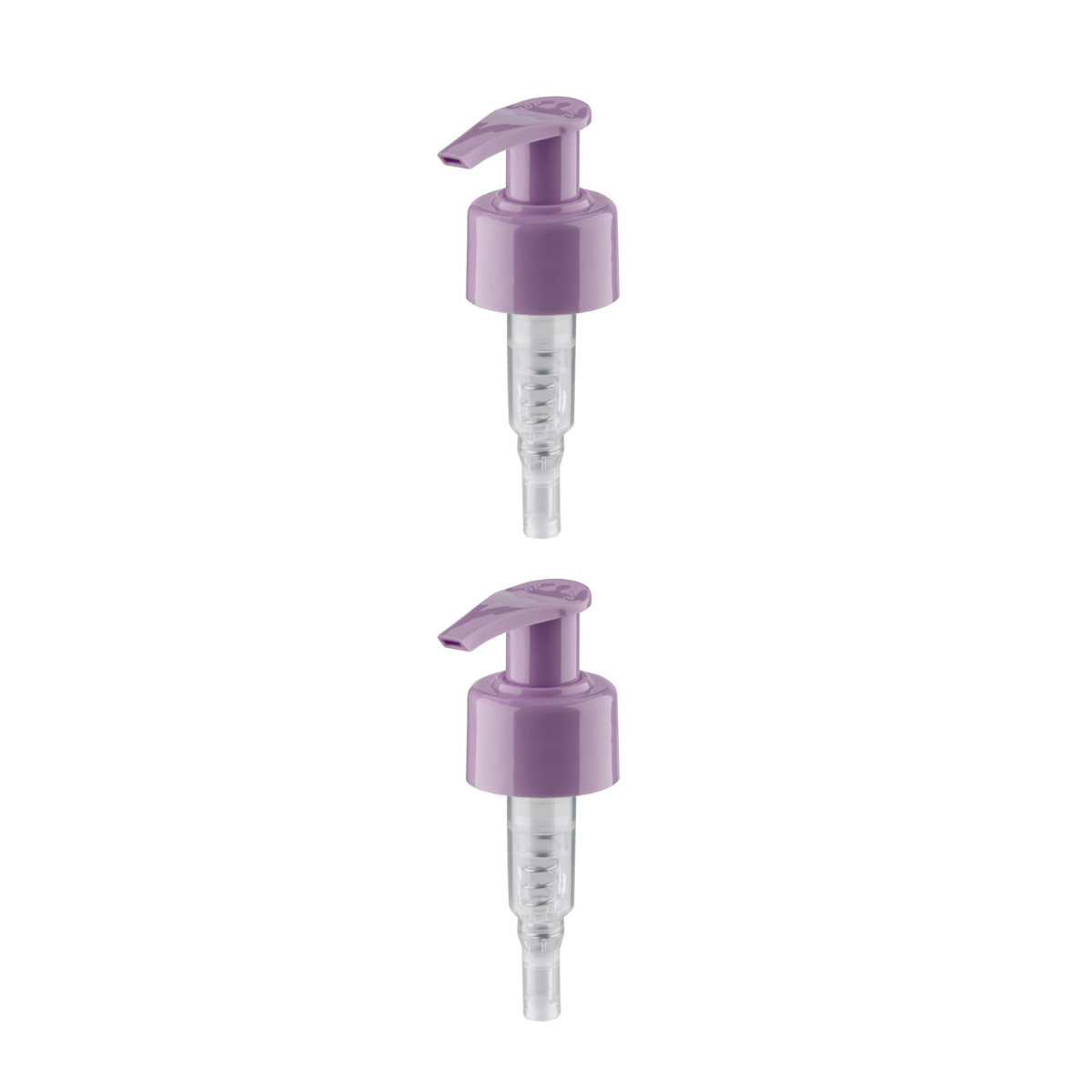 Dompel Pump valves, color lilac, thread 28/410, made with stainless steel springs and glass balls, Model 303-A1. (Pump heads only, bottles not included) - depilcompany