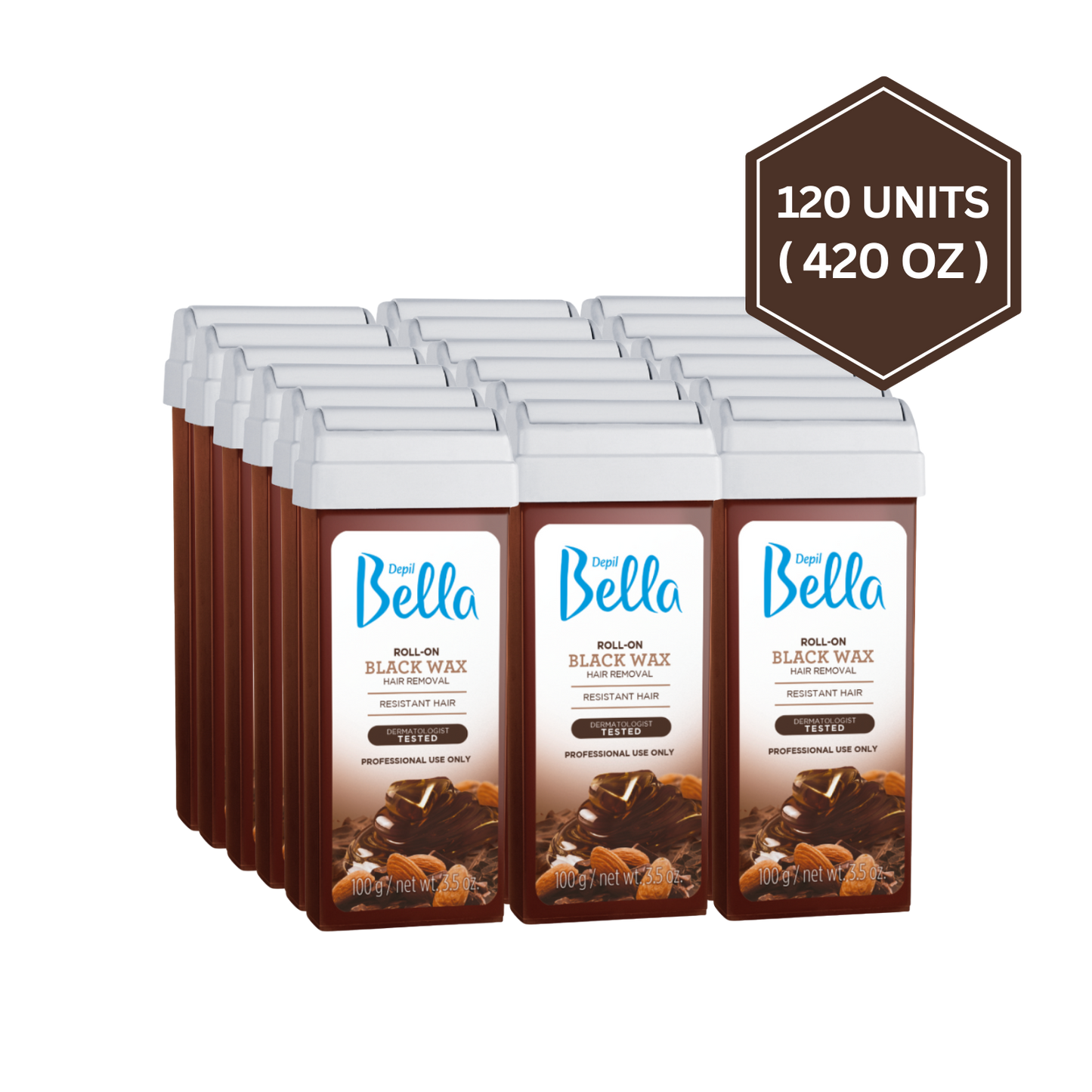 Cera roll-on Depil Bella Almendra y Cacao: cera nutritiva para una piel suave y de fácil aplicación.