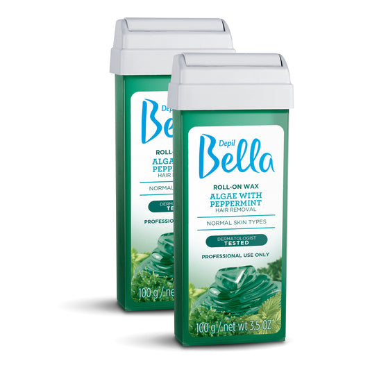 Depil Bella Algae with Peppermint Roll-On Depilatory Wax, 3.52oz, (2 Units Offer) - Buy professional cosmetics dedicated to hair removal