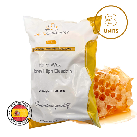 Depilcompany Hard Wax Honey – Professional High-Yield Hard Wax, 2.2 lbs (3 UND)