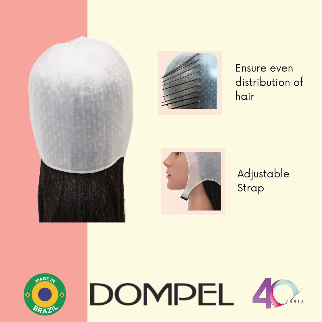 Dompel - Silicone Highlight Hair Cap Color White Type Romana Model 390-SA - White (2 PCS)