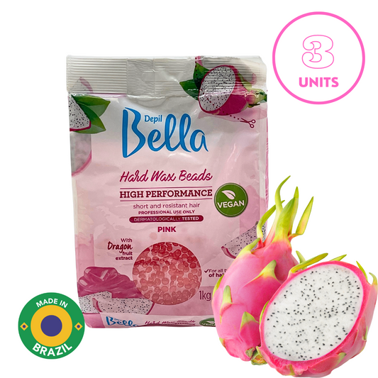 Depil Bella Perlas de Cera Dura Confeti Pitaya Rosa - Depilación de Alto Rendimiento | Vegano 2.2 lbs (3 UND)