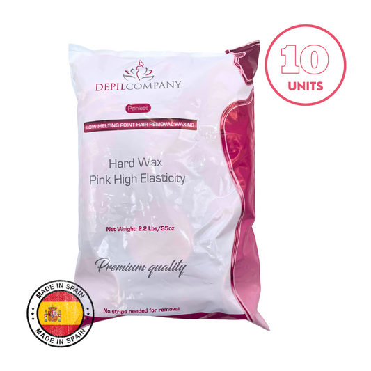 Depilcompany Hard Wax Pink – Cera dura profesional de alto rendimiento con ingredientes activos especiales – 2.2 lbs. (10 UND)