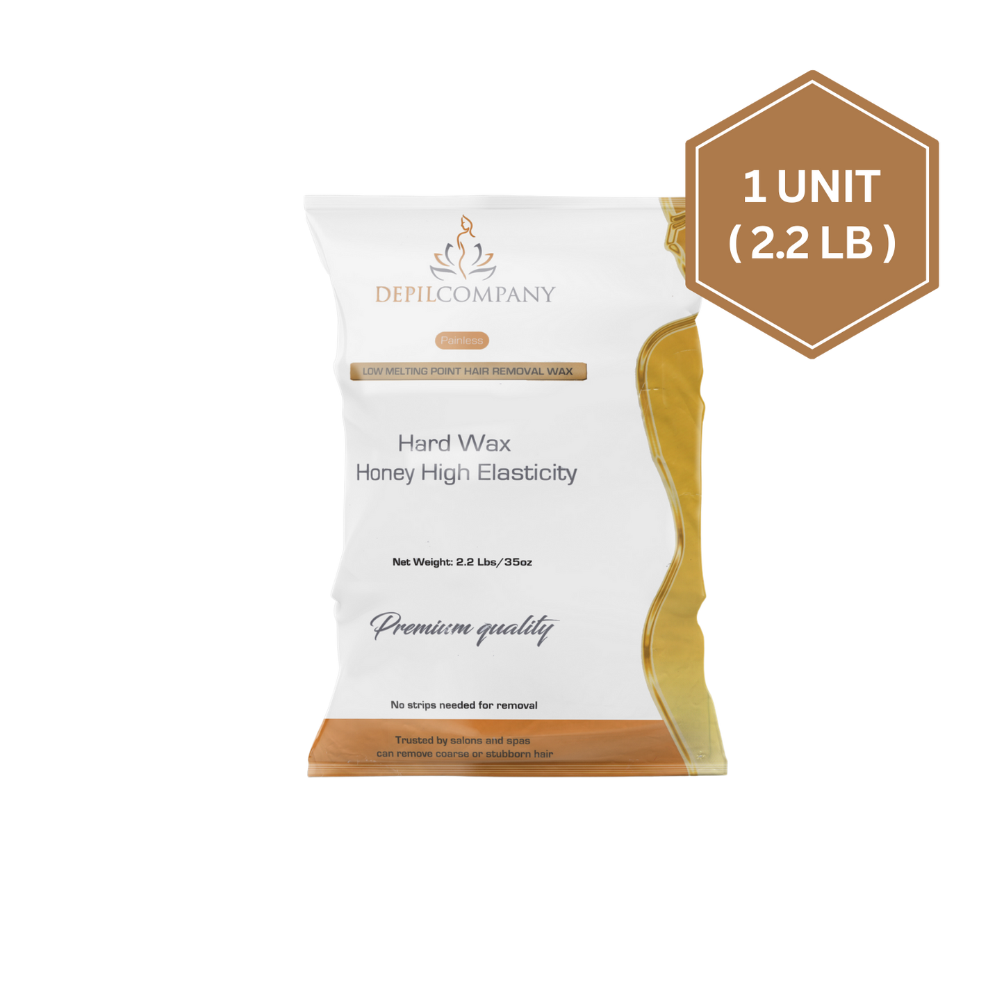 Cera dura Honey Hard Wax de Depilcompany: la mejor cera sin bandas para pieles sensibles y depilación corporal completa.