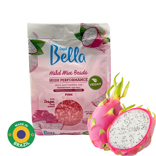 Depil Bella Perlas de Cera Dura Confeti Pitaya Rosa - Depilación de Alto Rendimiento | Vegano 2.2 libras
