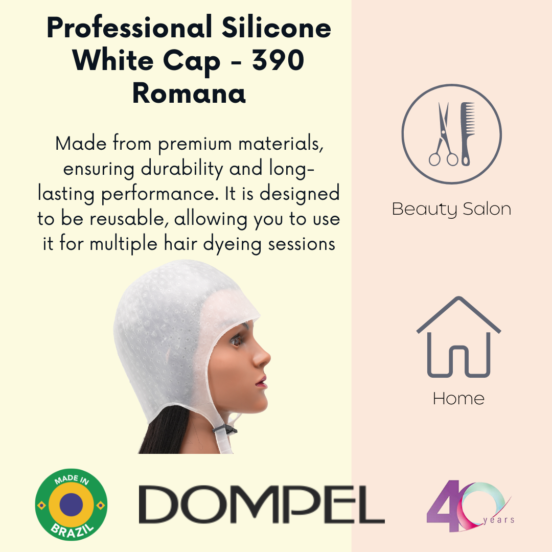 Dompel - Silicone Highlight Hair Cap Color White Type Romana Model 390-SA - White - Buy professional cosmetics dedicated to hair removal