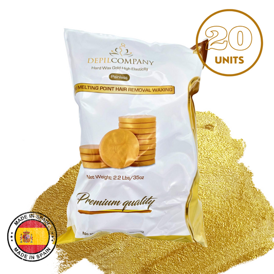 Depil Company Hard Wax Gold – Totalmente natural, ideal para pieles sensibles, 2.2 libras (paquete de 20)