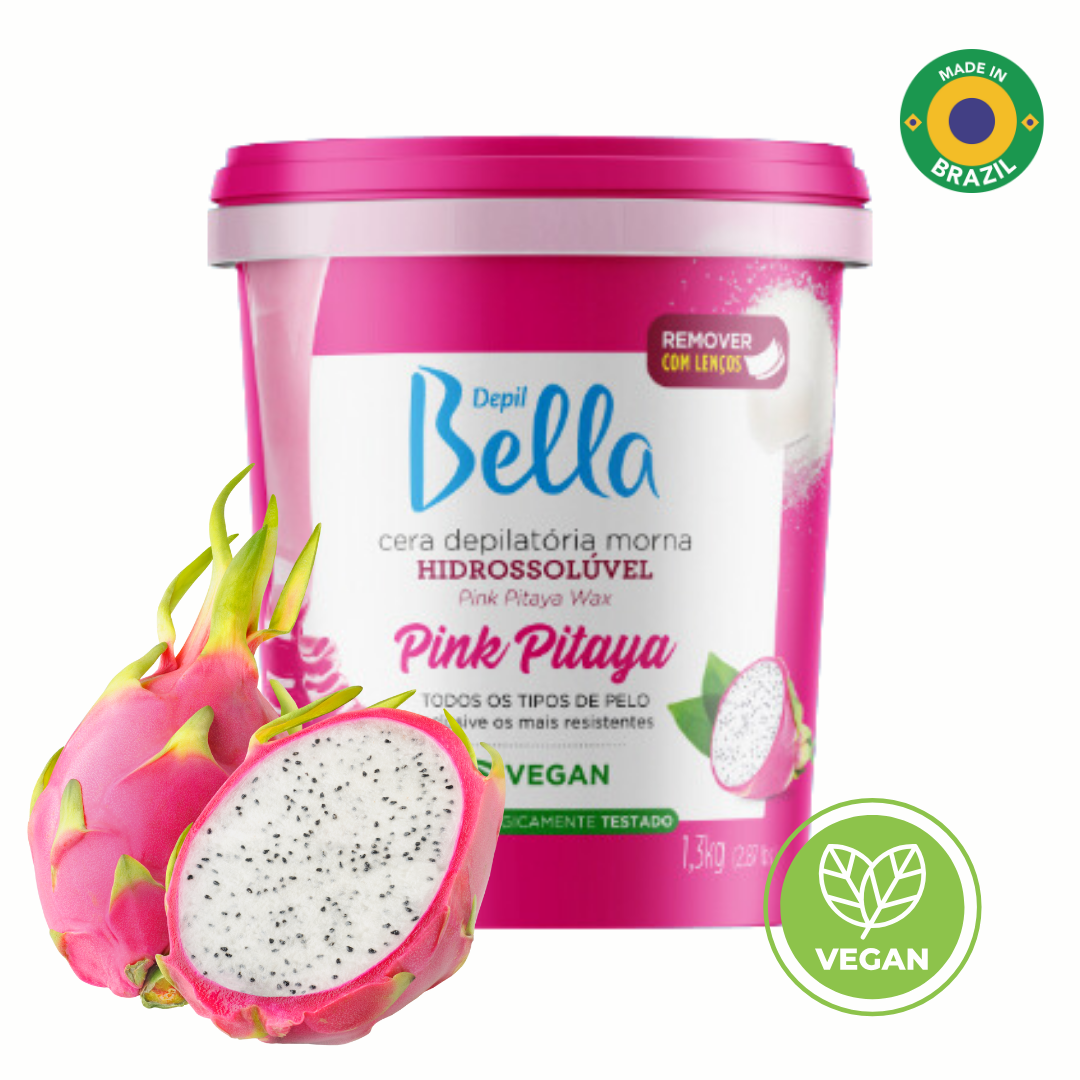 Depil Bella Cera de Azúcar Cuerpo Completo Pitaya Rosa, Depiladora, Vegana - 1300g (PACK 4)