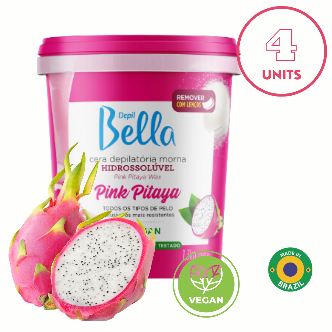 Depil Bella Full Body Sugar Wax Pink Pitaya, Hair Remover, Vegan - 1300g (PACK 4)