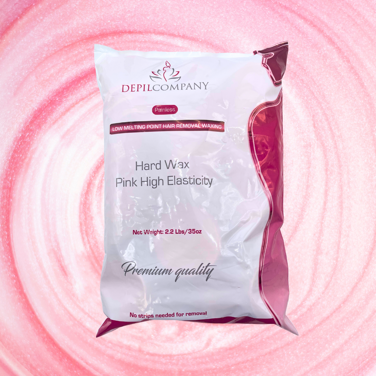 Depilcompany Hard Wax Pink – Cera dura profesional de alto rendimiento con ingredientes activos especiales – 2.2 lbs. (1 UND)