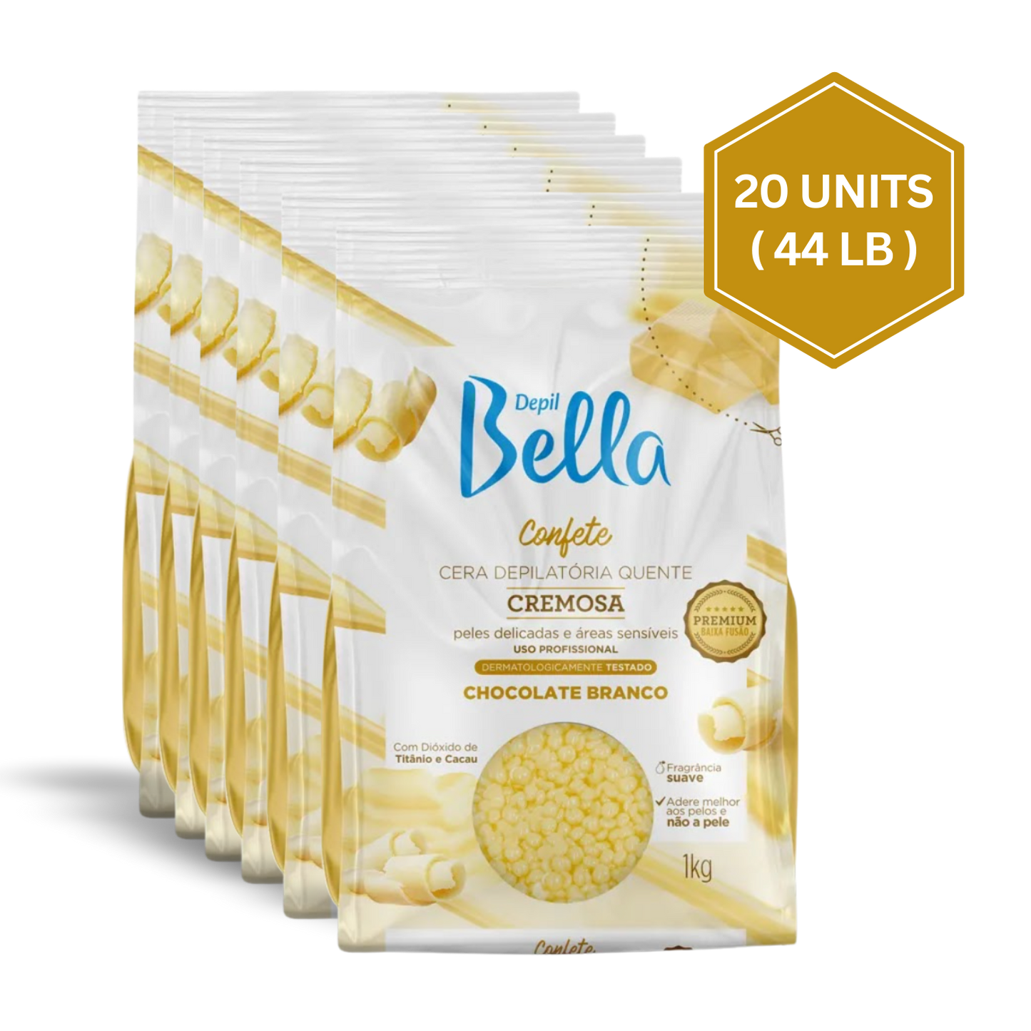 Cera depilatoria Depil Bella White Chocolate: la mejor cera depilatoria para pieles sensibles y depilación corporal completa.