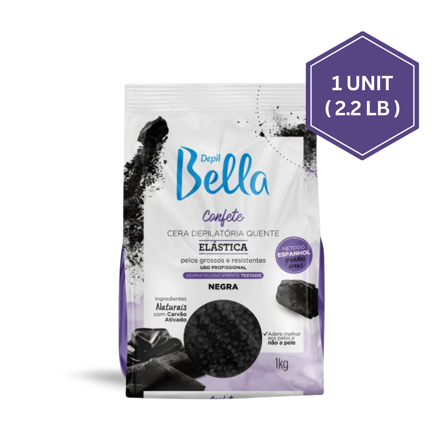 Perlas de cera dura Depil Bella Black Confetti: perlas de cera profesionales para vello grueso y fino
