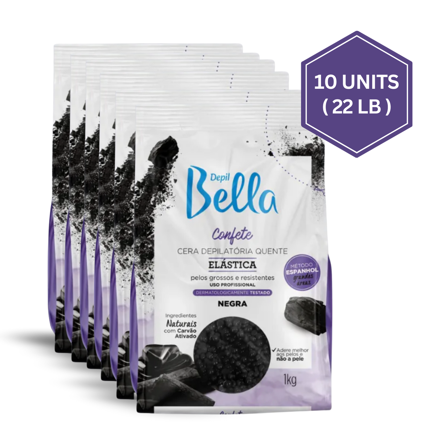 Perlas de cera dura Depil Bella Black Confetti: perlas de cera profesionales para vello grueso y fino