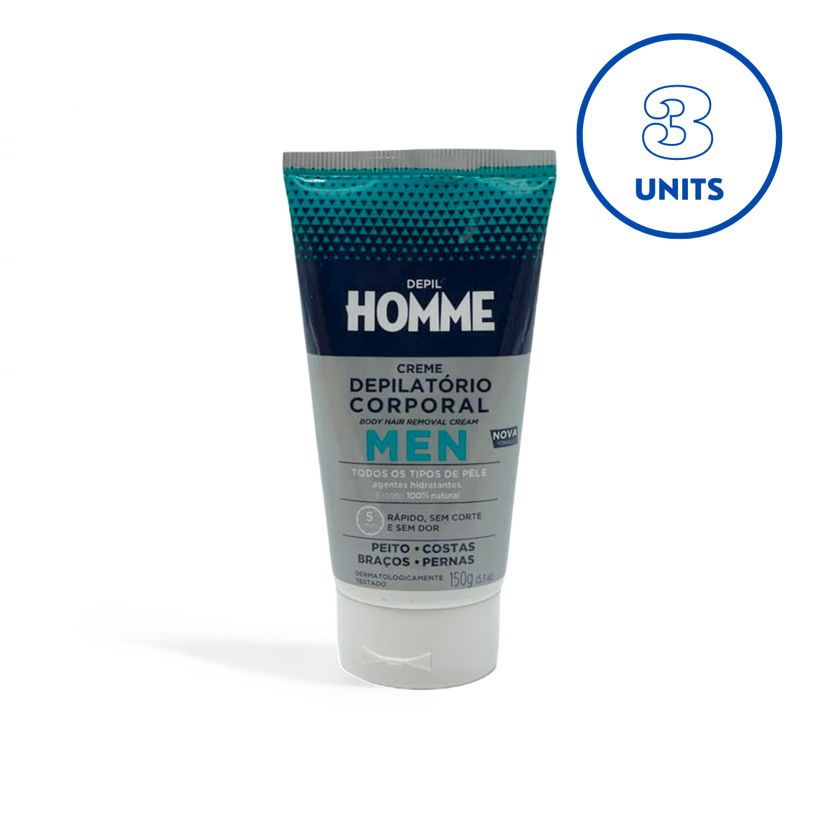 Depil HOMME Hair Removal Body Cream, Crema Depilatoria Calmante, 150 g (Pack de 3) - Comprar cosmética profesional dedicada a la depilación