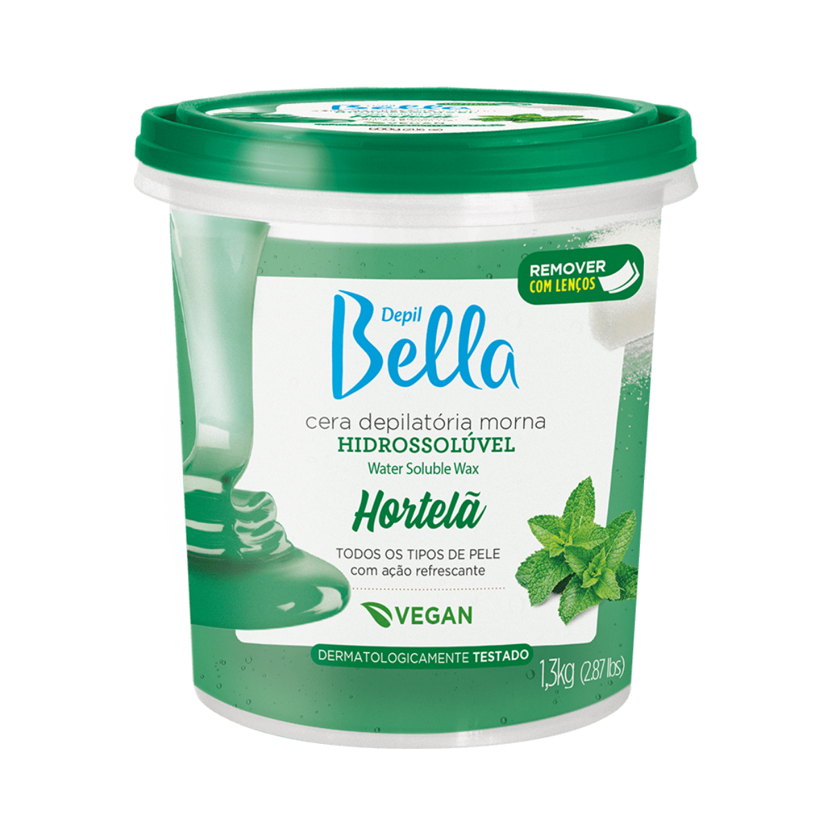 Depil Bella Full Body Sugar Wax Mint, Depiladora 1300g - depilcompany