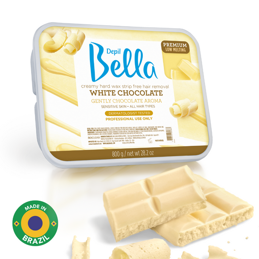 Depil Bella Premium Cera Dura con Chocolate Blanco - 28.2 Oz