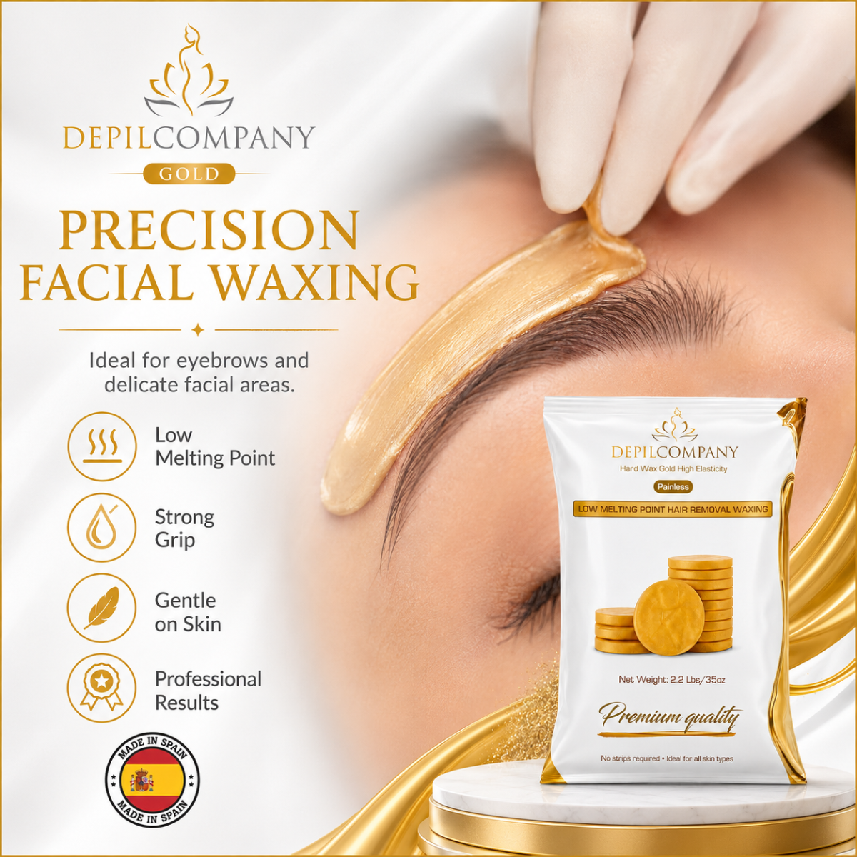 Depilcompany Gold Hard Wax – Salon-Grade Hair Removal for Estheticians & Spas