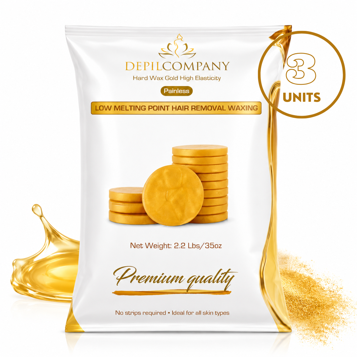 Depilcompany Gold Hard Wax – Salon-Grade Hair Removal for Estheticians & Spas