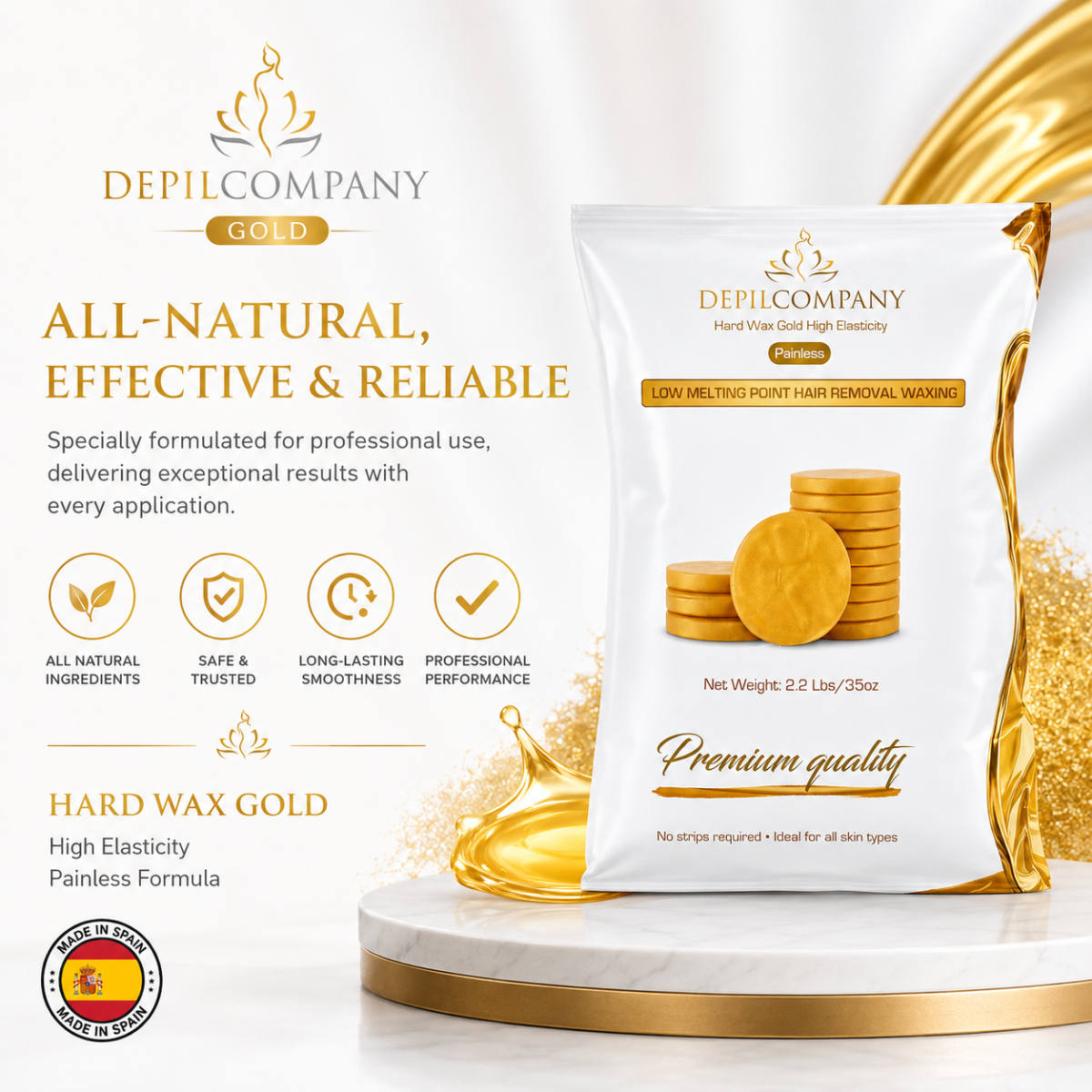 Depilcompany Gold Hard Wax – Salon-Grade Hair Removal for Estheticians & Spas