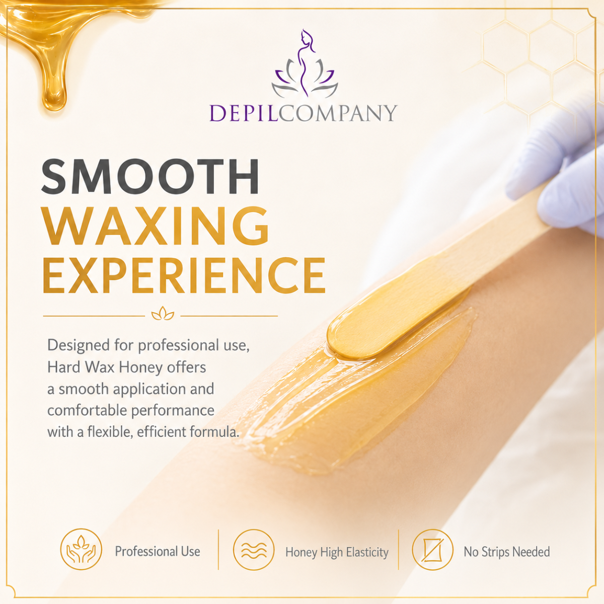 Depilcompany Honey Hard Wax – Best Stripless Wax for Sensitive Skin & Full-Body Waxing