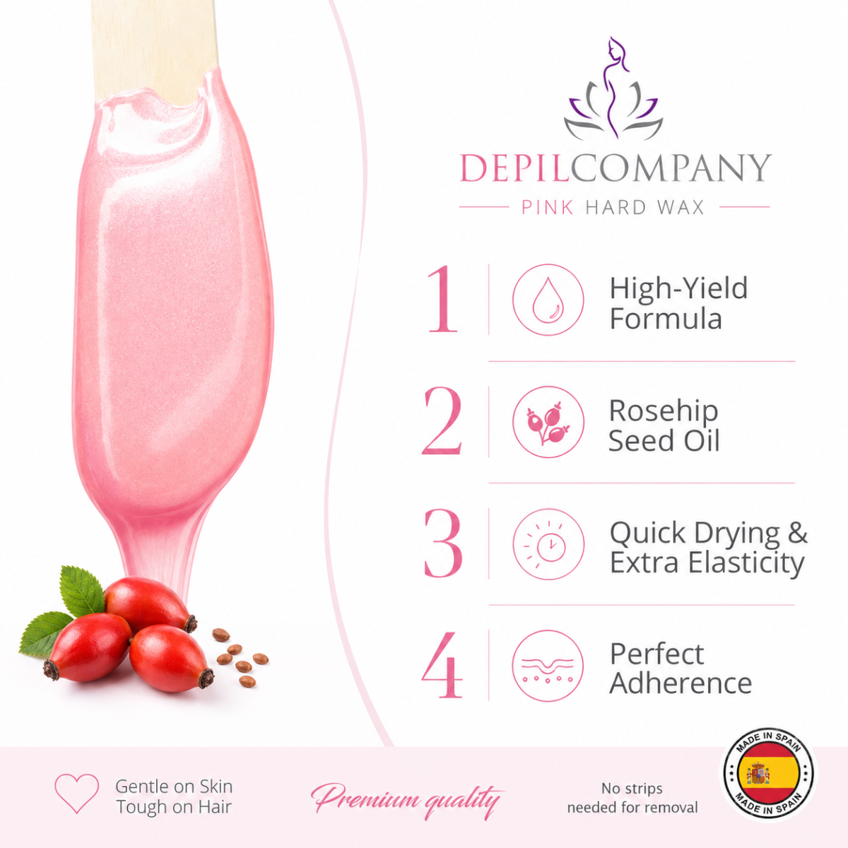 Depilcompany Pink Hard Wax – Smoothest Stripless Wax for Estheticians & Home Use