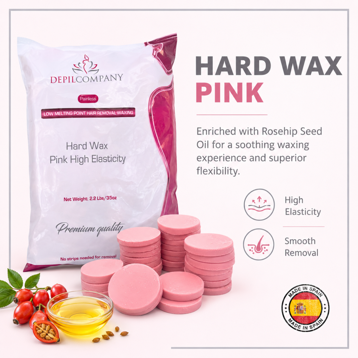 Depilcompany Pink Hard Wax – Smoothest Stripless Wax for Estheticians & Home Use