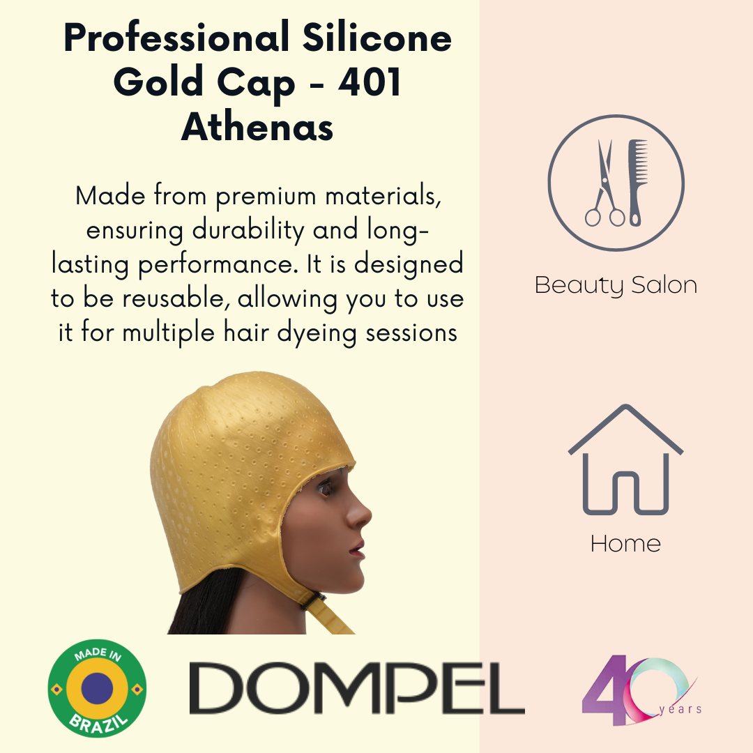 DOMPEL Silicone Highlight Hair Cap Color Gold | Type Athenas | Model 401-SA-HAIR STYLIST-DOMPEL